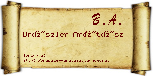 Brüszler Arétász névjegykártya